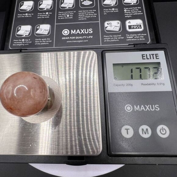 Golden Rutilated Quartz Marble Sphere‎ (#9) - Picture 10 of 10